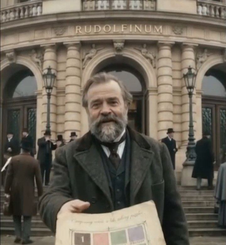 Antonín Dvořák in front of the Rudolfinum