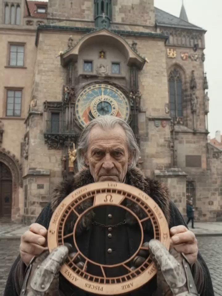A knight beneath the Astronomical Clock